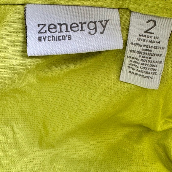 Zenergy by Chico’s Lightweight Lime Green Utility Zip Jacket – Size 2 (12) - Picture 8 of 13